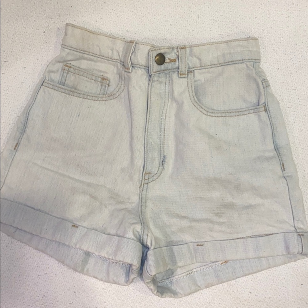 American Apparel High Waisted Jean Shorts